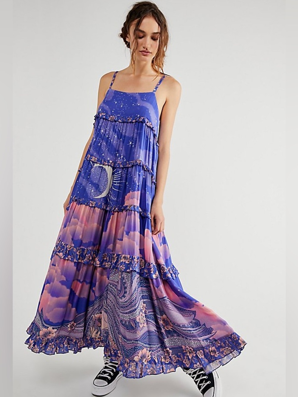 SPELL 🦄 Luna Gown Purple Tiered Maxi Dress